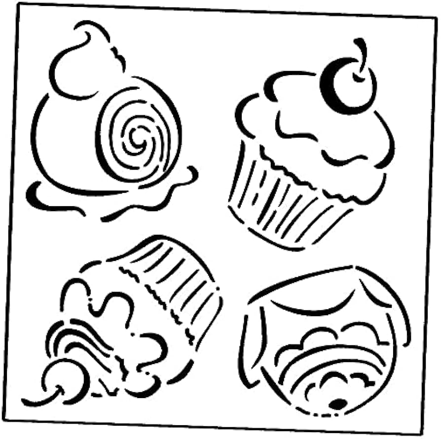 Cupcakes xin laser cut diy reusable stencil xcm kitchen decor tile reusable custom cut stencil sheet template cutout sign diy supplies for airbrush painting drawing