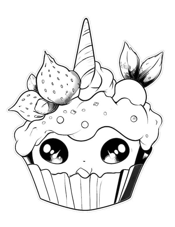 Irresistible cupcake coloring pages for kids and adults
