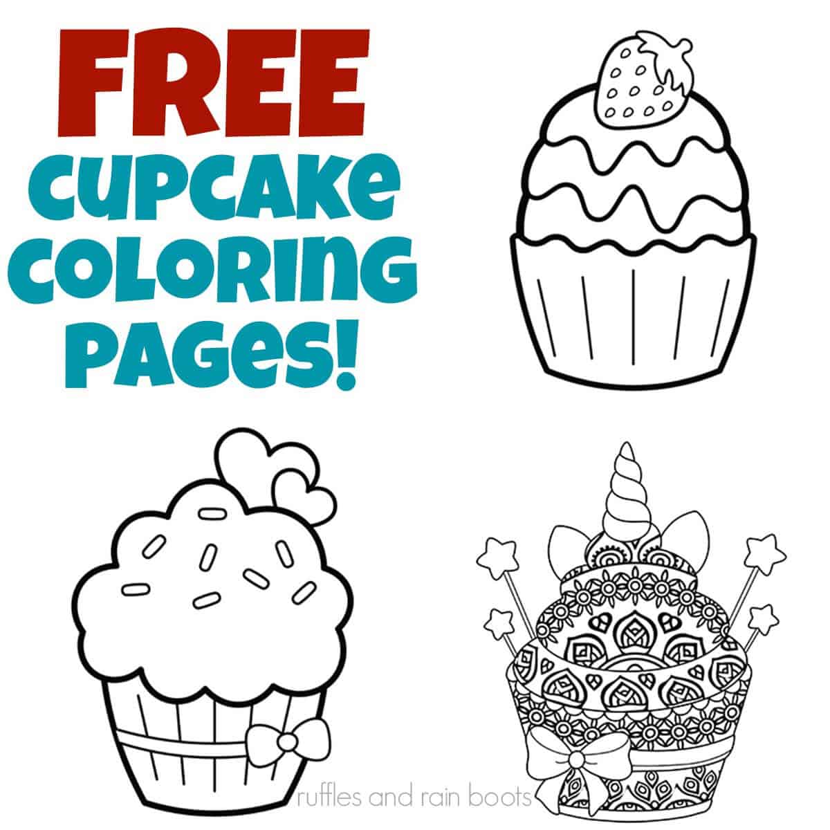 Get these free cupcake coloring sheets for all