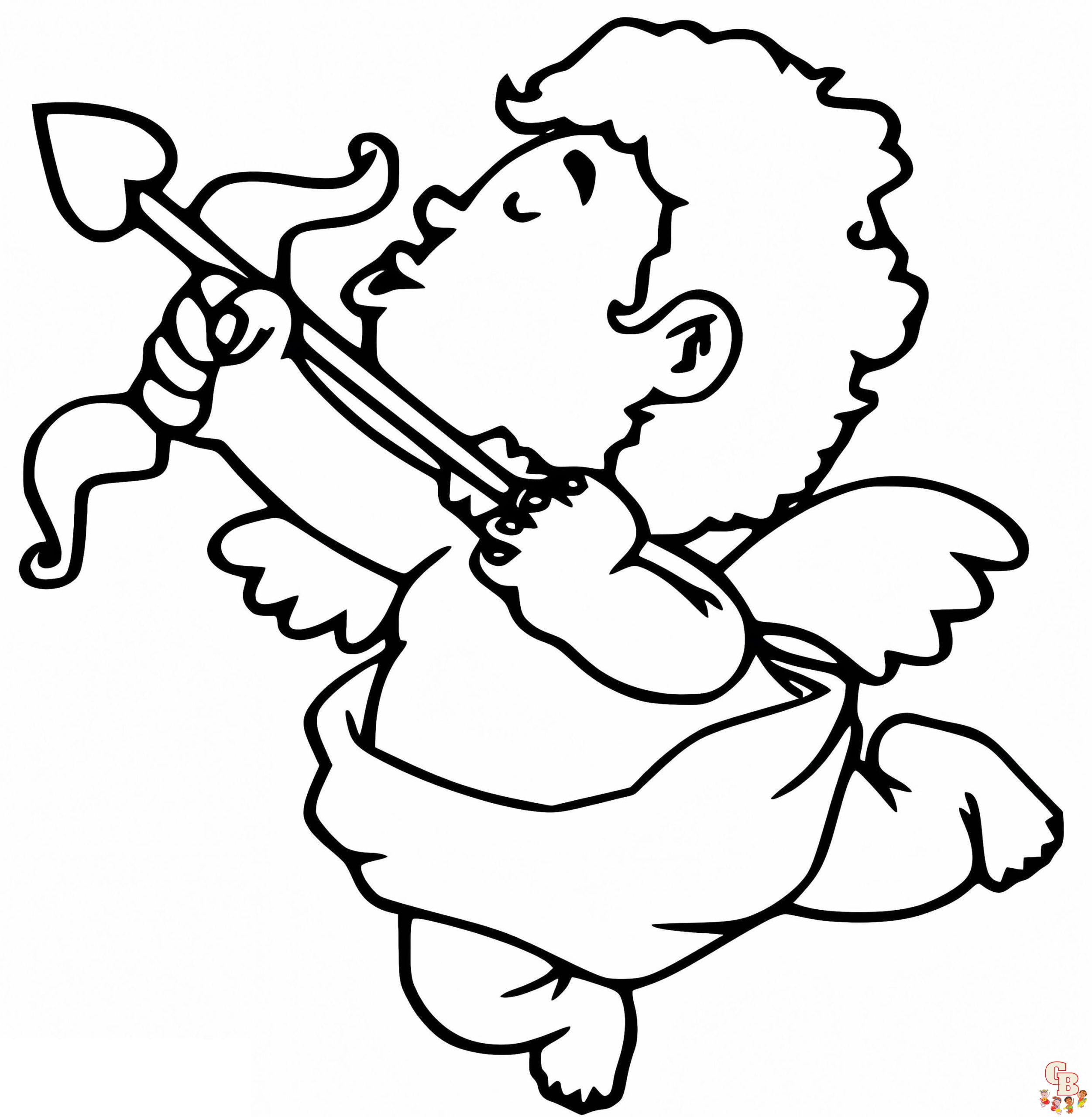 Printable cupid coloring pages free for kids and adults