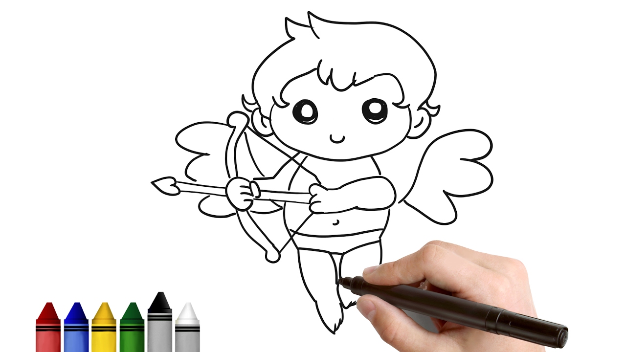 How to draw simple cupid for valentines day â drawing for kids tutorial