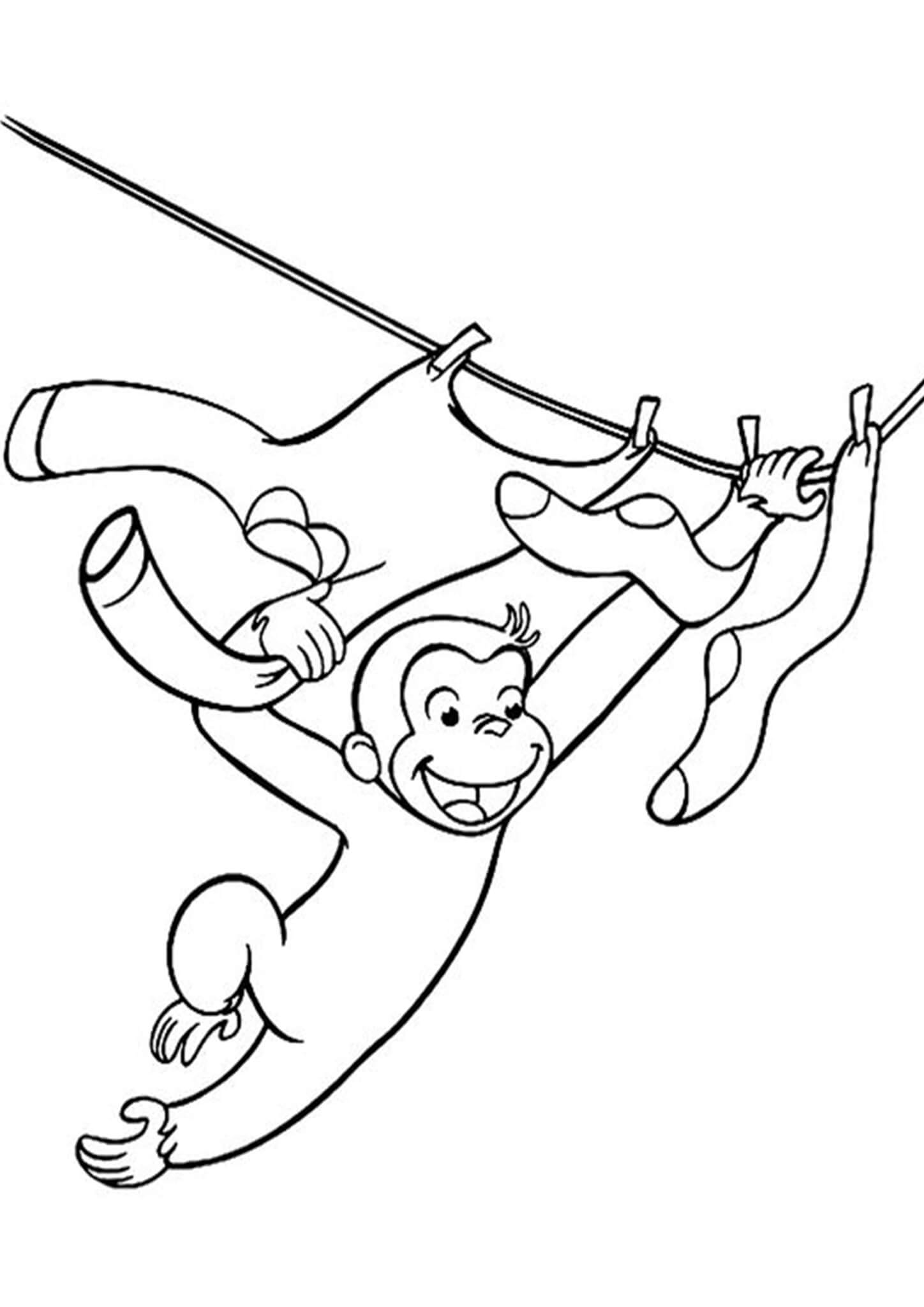 Free easy to print curious george coloring pages