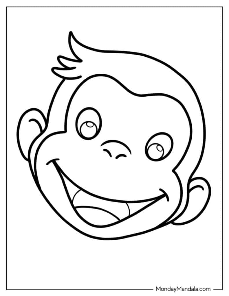 Curious george coloring pages free pdf printables