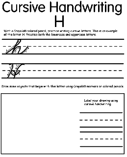 Writing cursive free coloring pages