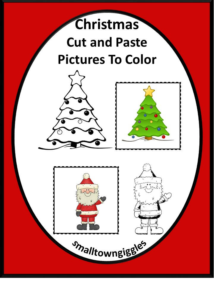 Christmas cut and paste coloring pages fine motor skills preschool kindergartenspecial education autism christmas printables