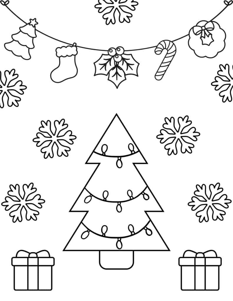 Free printable christmas tree coloring pages