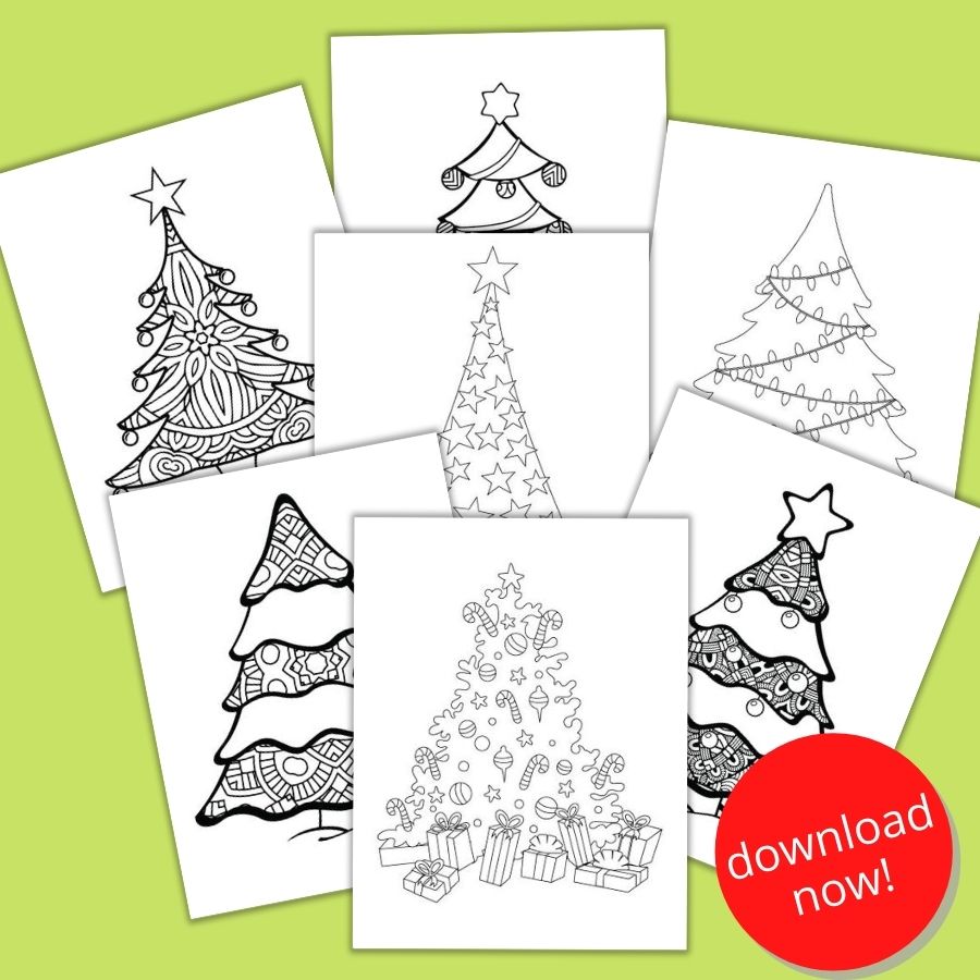 Free printable christmas tree coloring pages