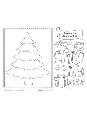 Christmas tree cut and paste â tims printables