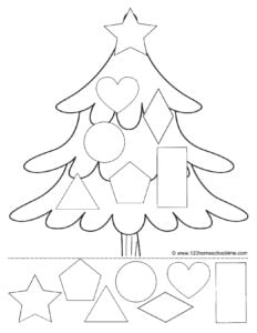 Ð free christmas cut and paste shapes worksheet