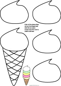 Ice cream cut and paste activity page