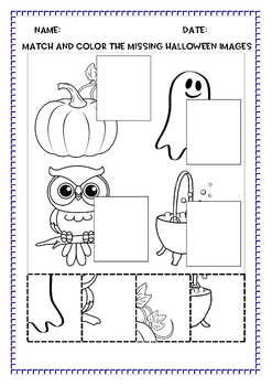 Halloween cut and paste match