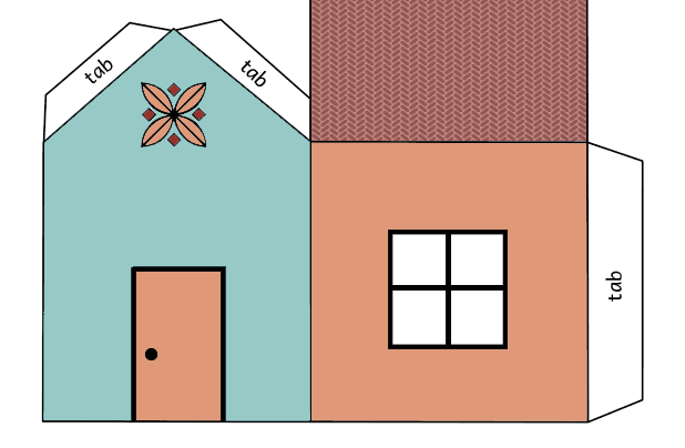 Fun house paper house template craft printing coloring pages