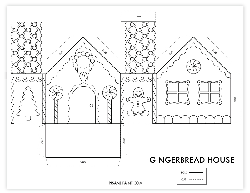 Free printable d gingerbread house coloring page