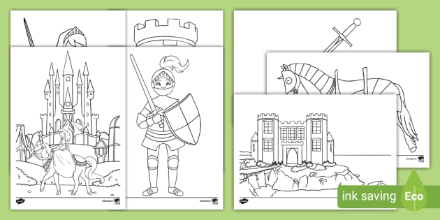 Castles and knights louring pictures teacher made
