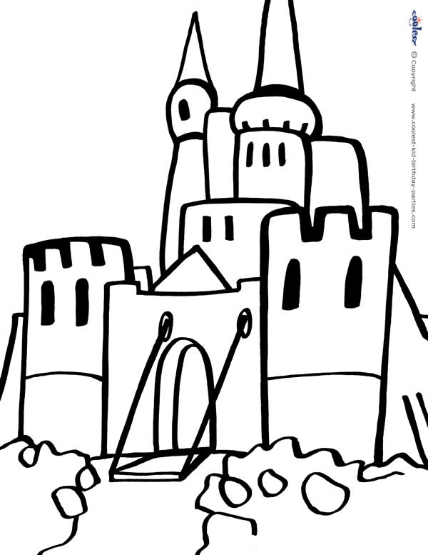 Printable medieval castle coloring page