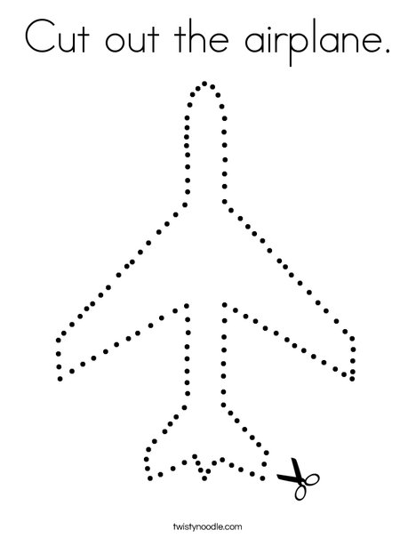 Cut out the airplane coloring page