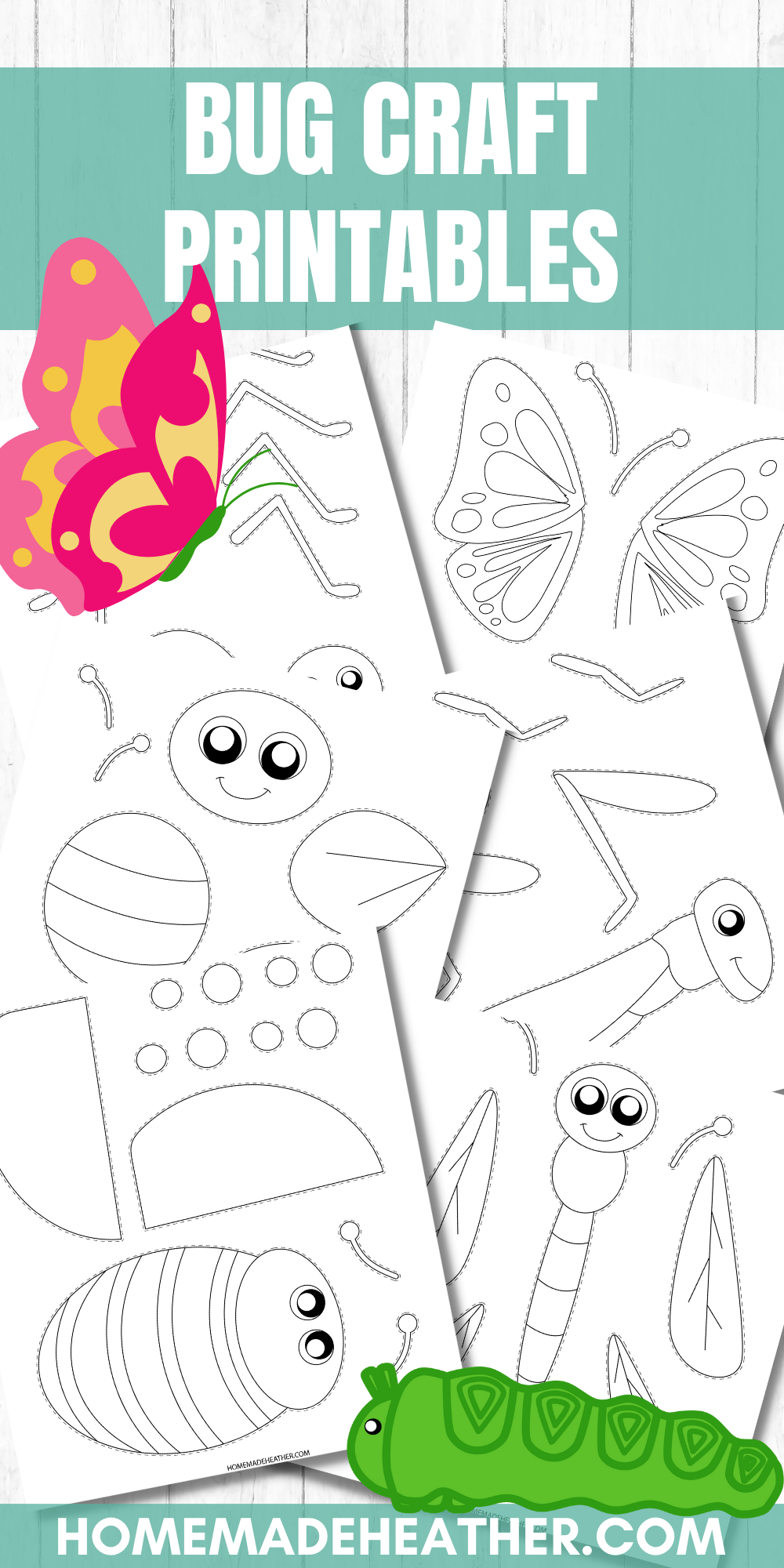 Free bug paper craft printables homemade heather