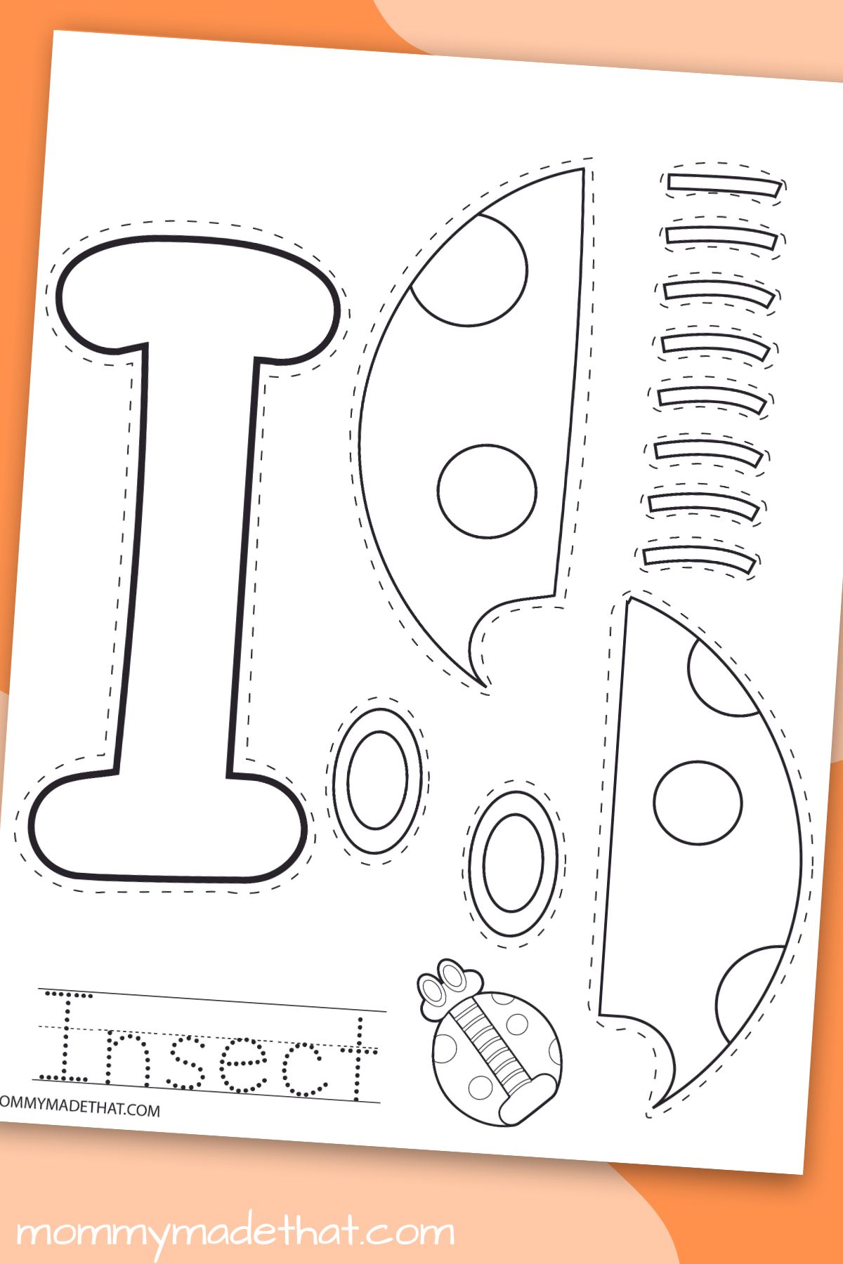 I is for insect craft free printable letter i craft