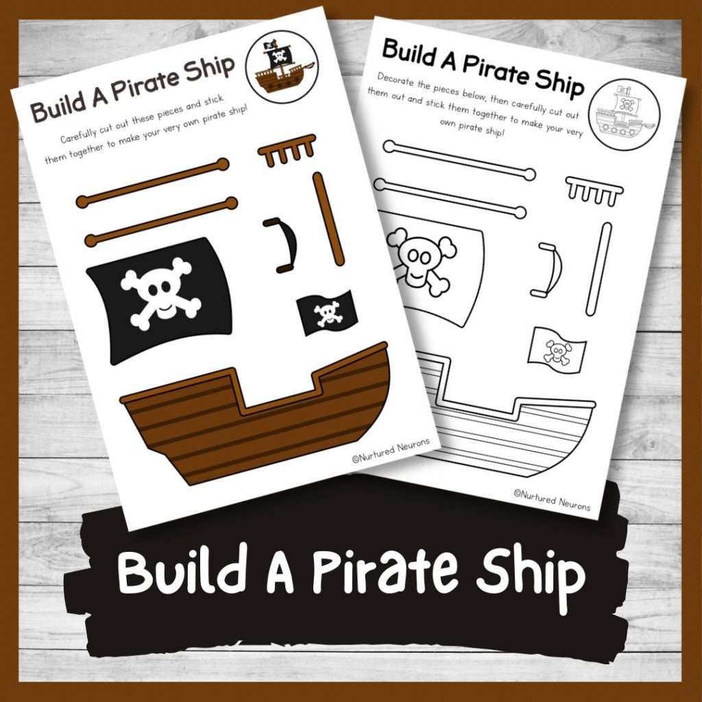 Build a pirate ship craft printable paper templates