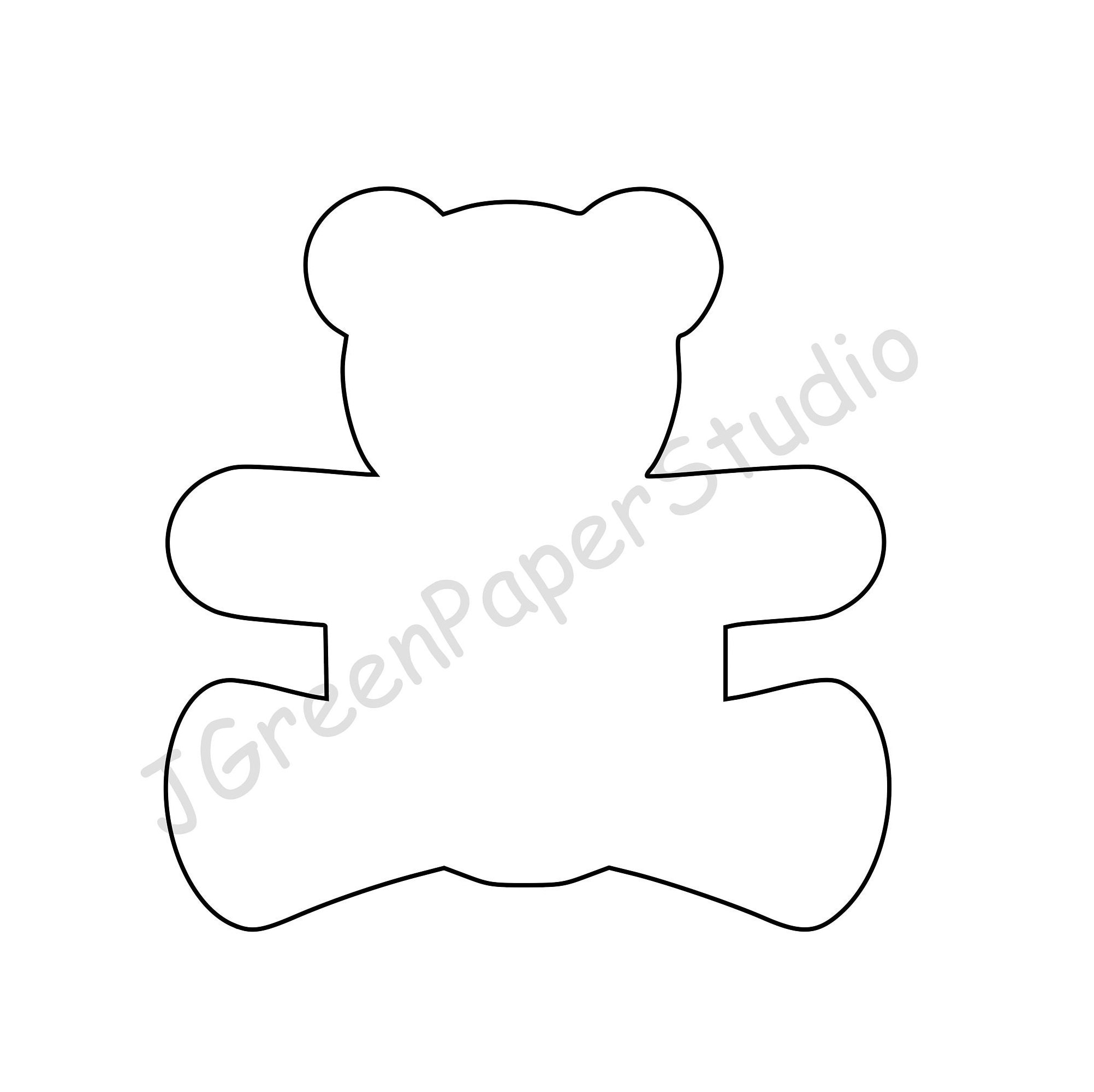 Printable teddy bear template pdf digital download teddy kids coloring page crafts stencil inch teddy bear printable