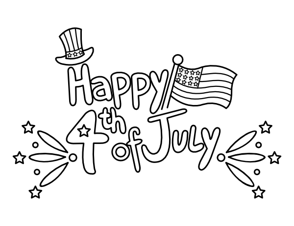 Printable cute fourth of july coloring page