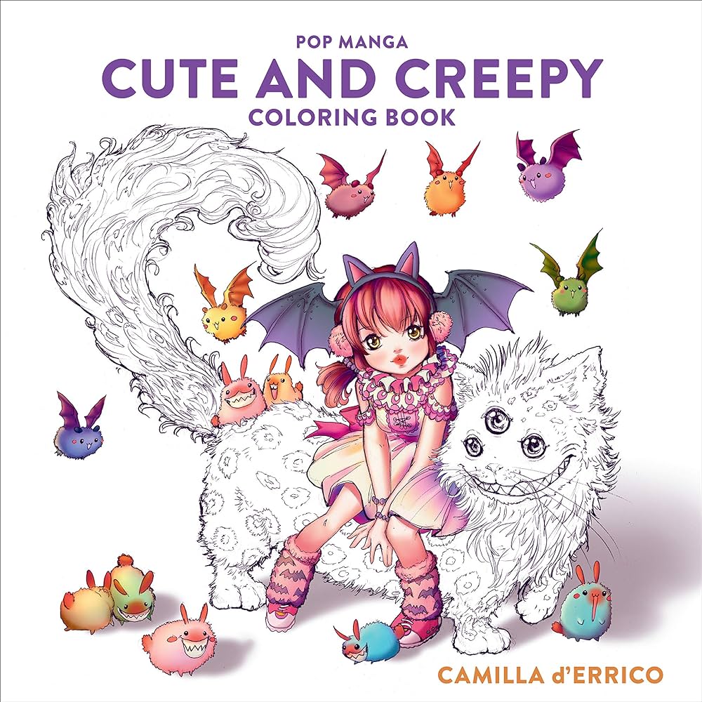 Pop manga cute and creepy coloring book derrico camilla books
