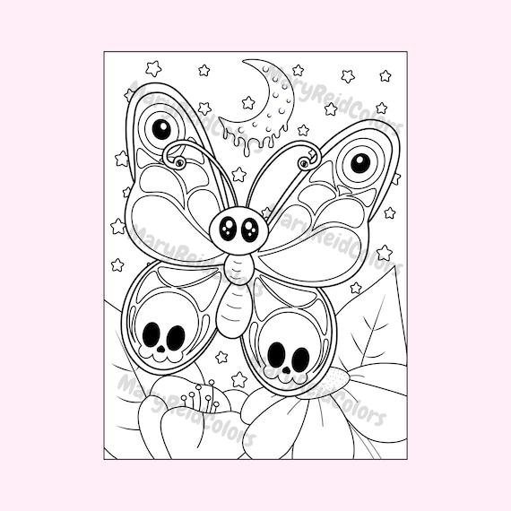 Creepy kawaii coloring pages creepy cute coloring pages printable coloring pages for adults pastel goth kawaii printable