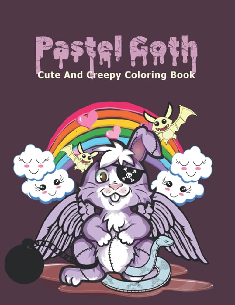 Pastel goth cute and creepy coloring book kawaii and cute spooky gothic satanic coloring pages for adults coloring book goth books