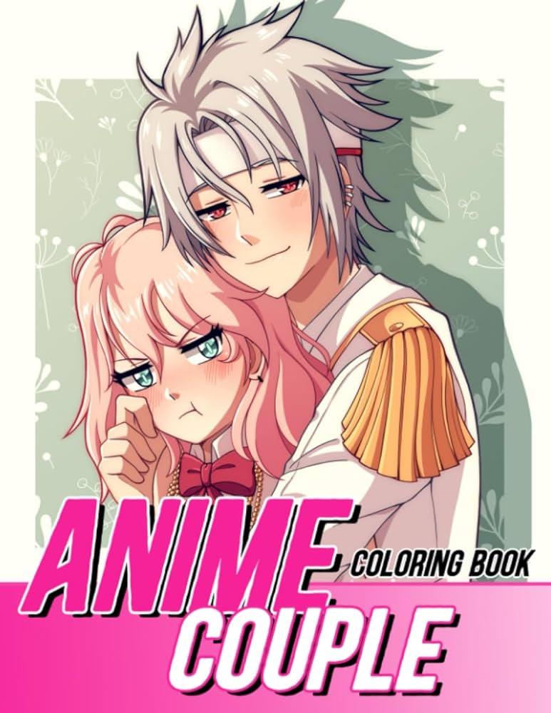 Anime couple coloring book romantic couple coloring pages featuring in love illustrations for mindful relaxation stress relief minnie krueger books