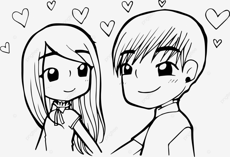 Love couple cartoon doodle kawaii anime coloring page cute illustration character clipart chibi manga car drawing anime drawing cartoon drawing png and vector with transparent background for free download