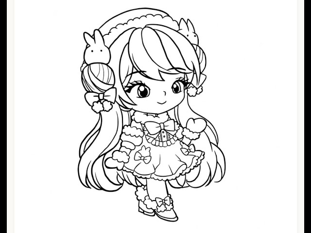 Cute anime cartoon girl coloring pages l disney brilliant