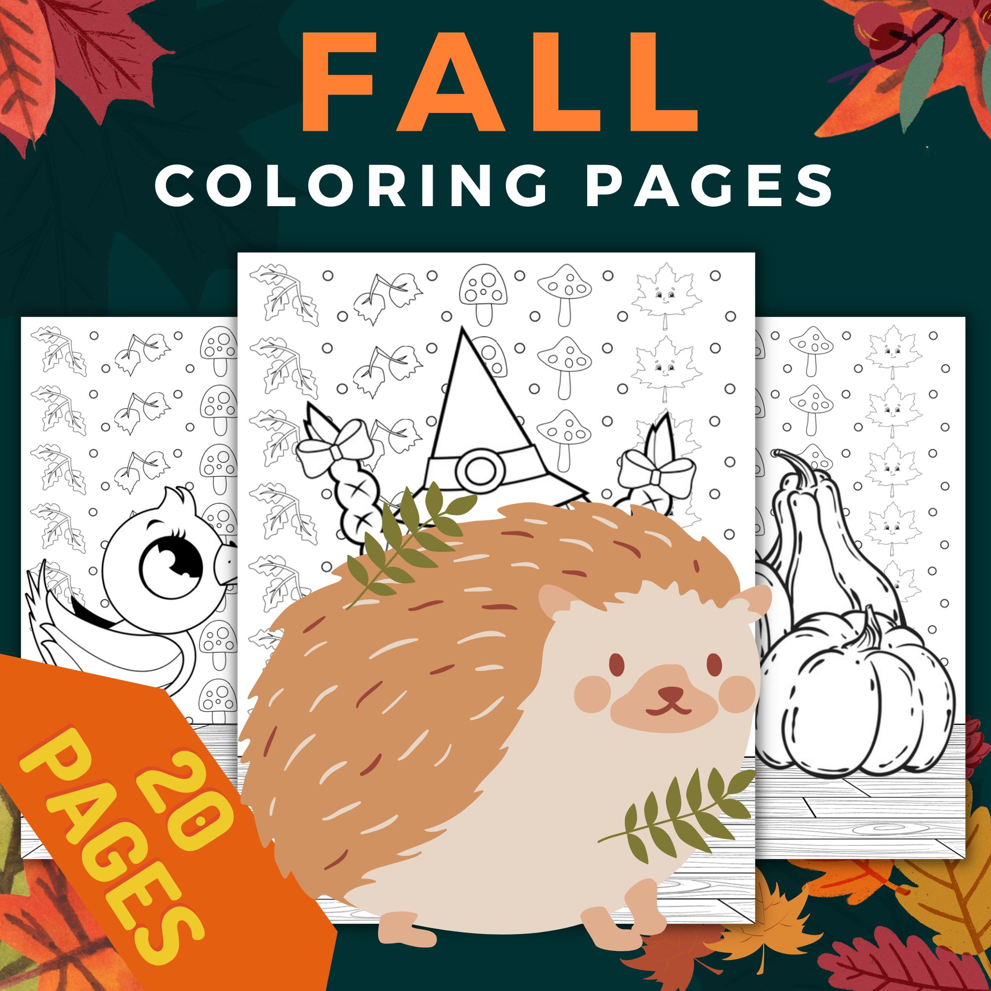 Printable autumn fall coloring sheets pages