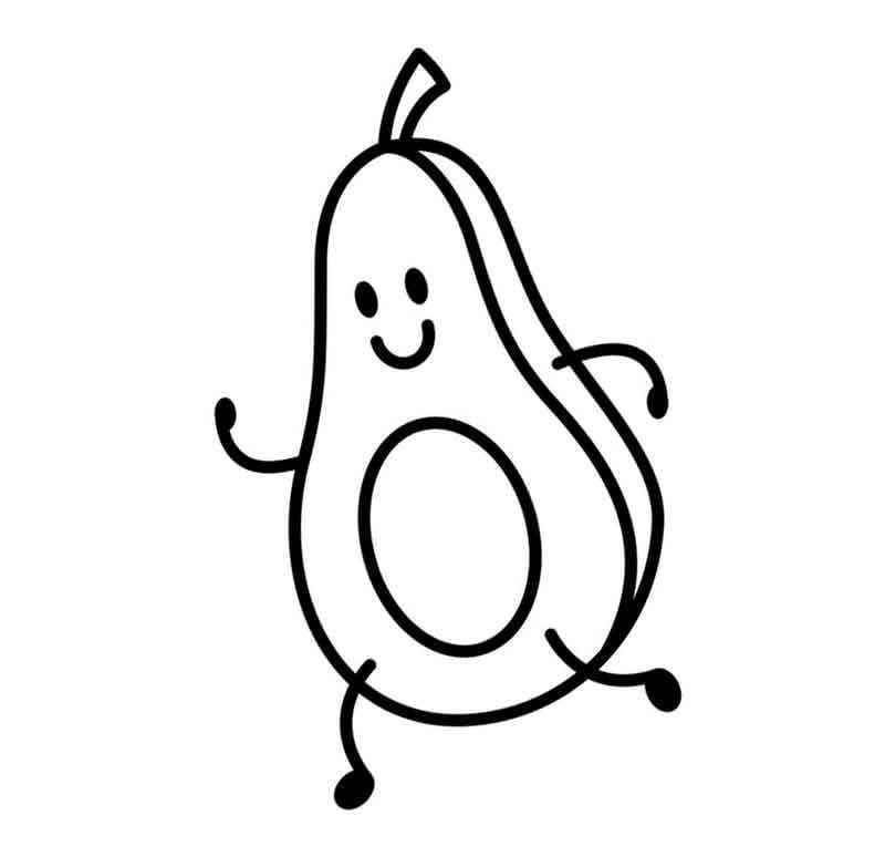 Avocado coloring pages