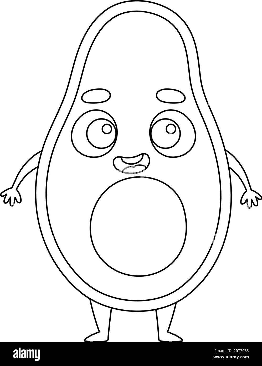 Coloring page funny avocado coloring book for kids educational activity for preschool years kids and toddlers with cute animal vector illustration stock vector image art