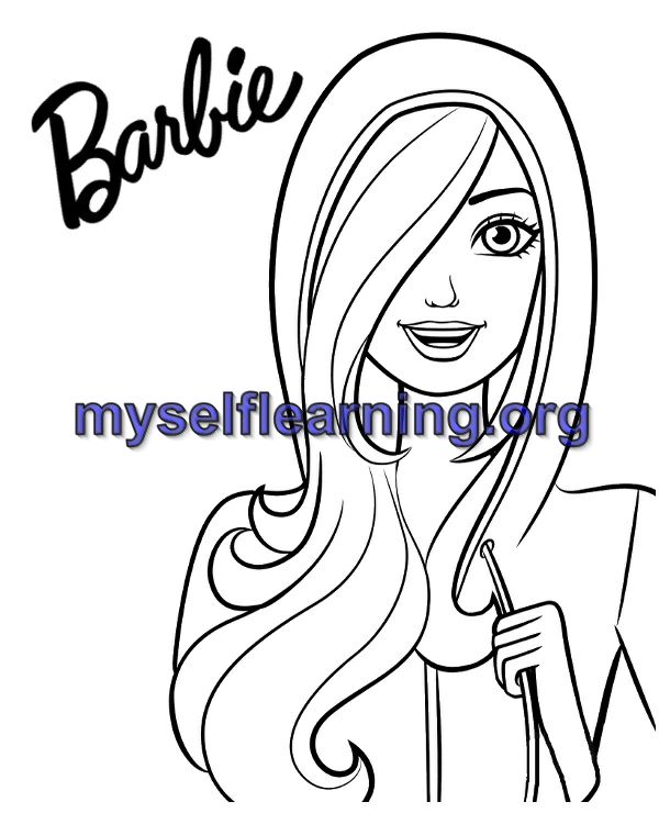 Barbie dolls coloring sheet instant download