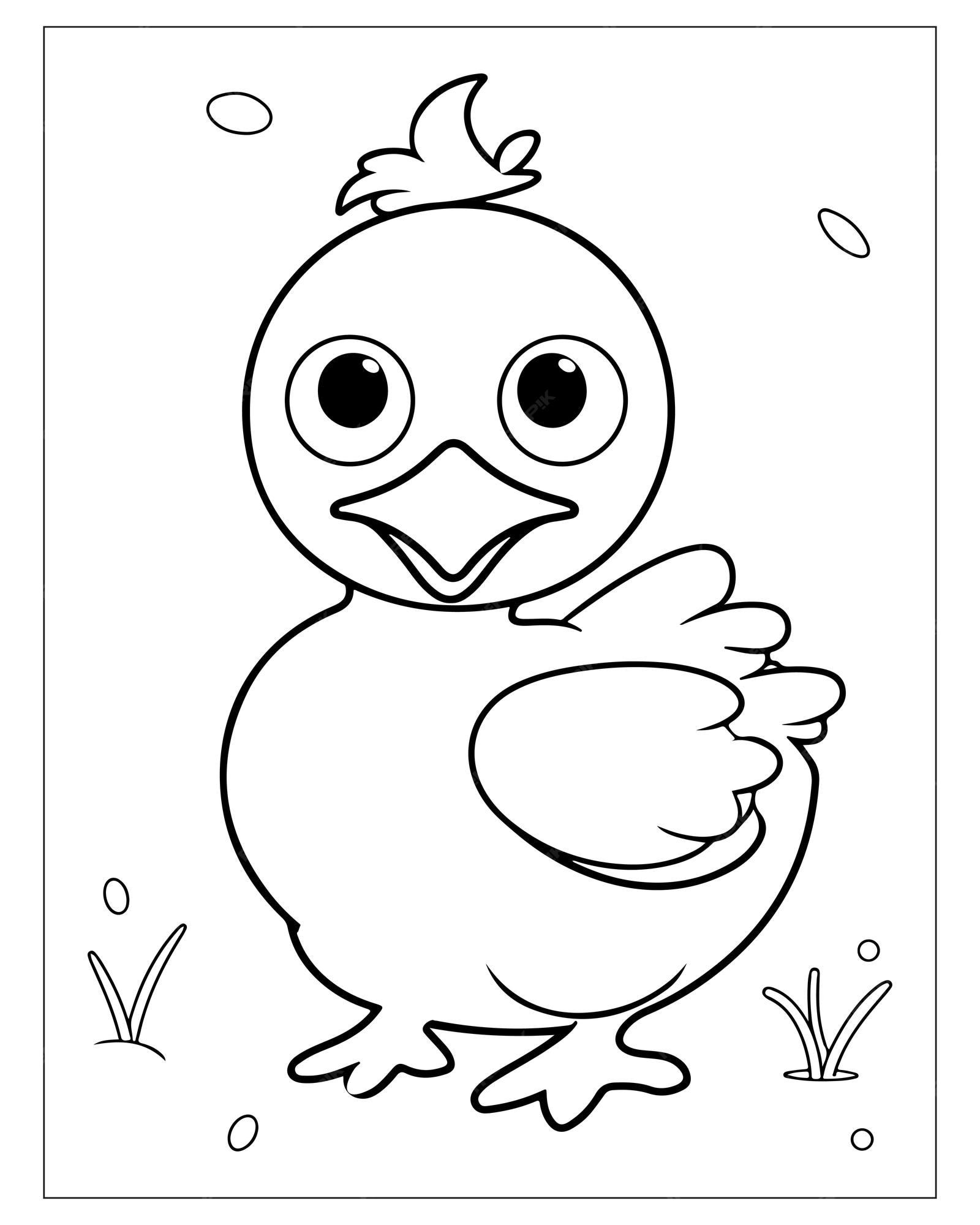 Premium vector cute bird coloring pages for kids bird coloring pages