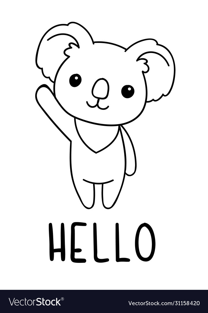 Coloring pages black and white cute kawaii hand vector image
