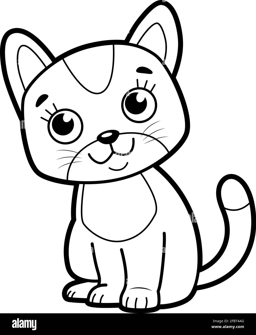 Coloring book or page for kids cat black and white vector illustration stock vector image art