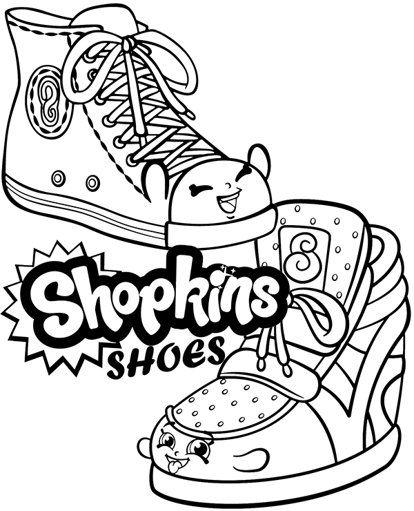 Shopkins shoes coloring page to print for free