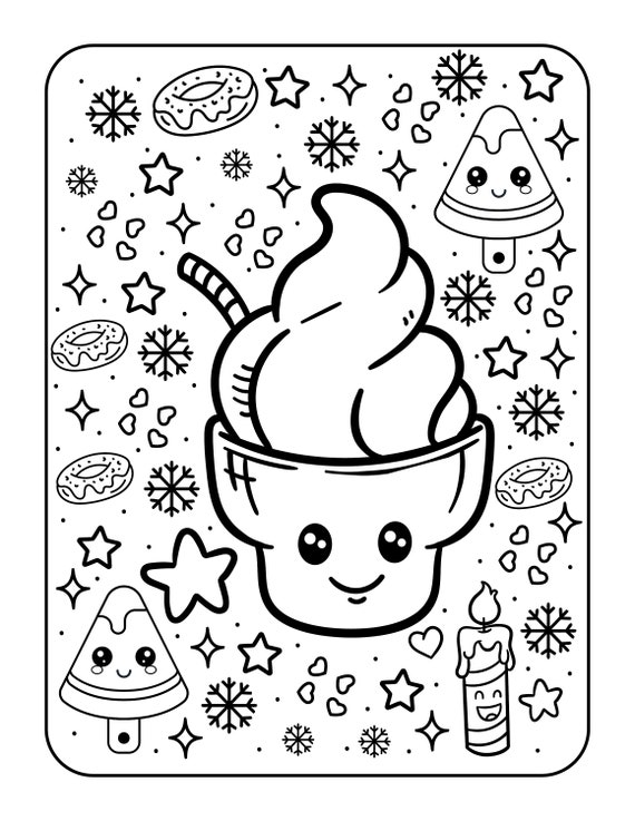 Pages kawaii printable book kids coloring pages kids coloring book digital download not a physical product