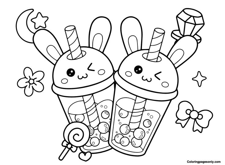 Boba tea coloring pages coloring pages cool coloring pages cute coloring pages