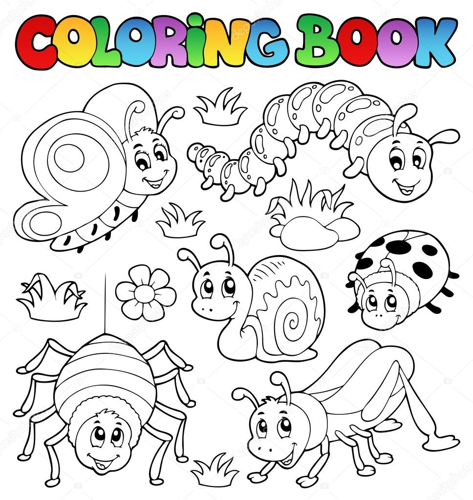 Coloring book cute bugs stock vector by clairev