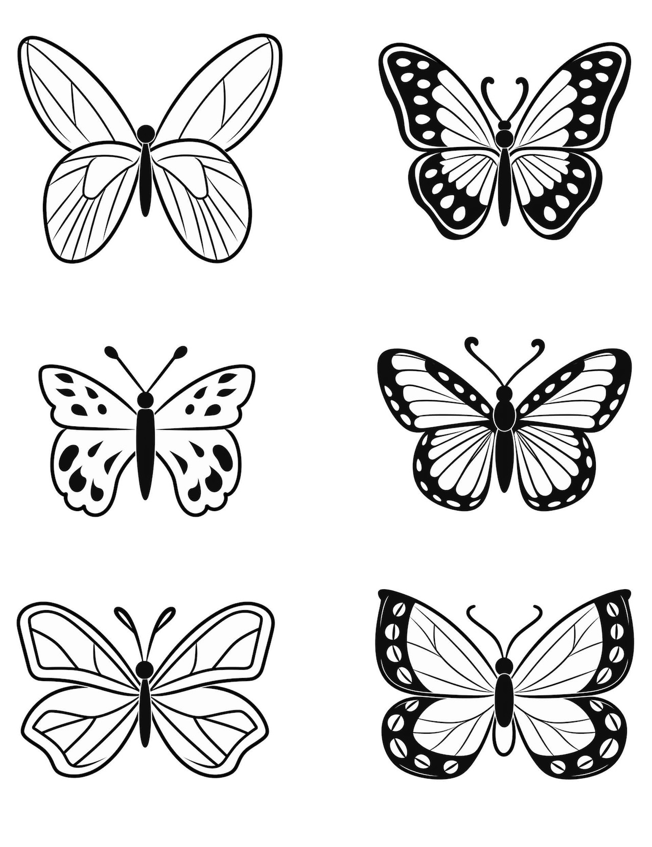 Beautiful butterfly coloring pages for kids and adults