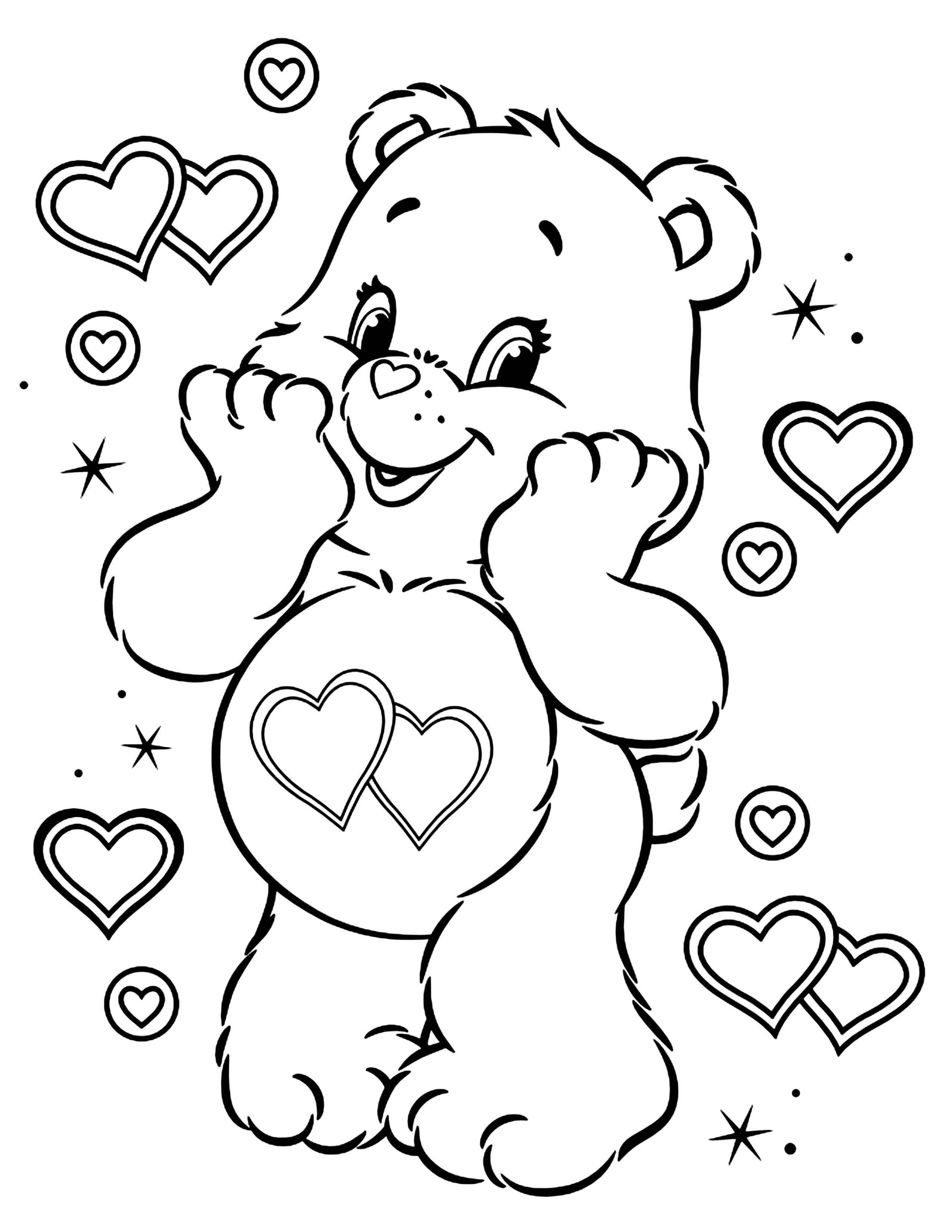 Care bears coloring pages for kids bear coloring pages love coloring pages cool coloring pages