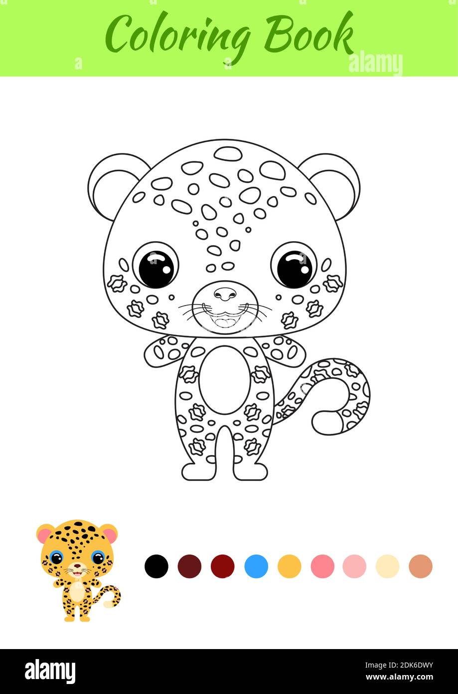 Coloring book little baby cheetah coloring page for kids educational activity for preschool years kids and toddlers with cute animal black and whit stock vector image art