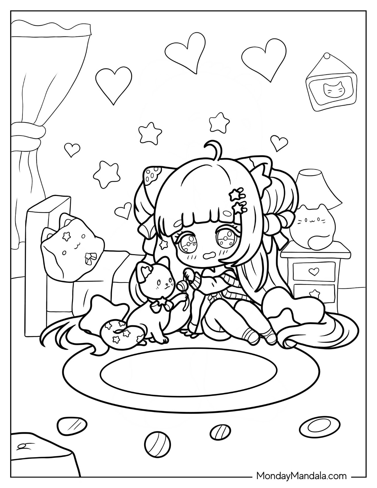 Chibi coloring pages free pdf printables