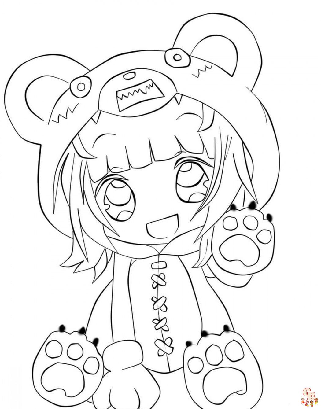 Free printable chibi coloring pages