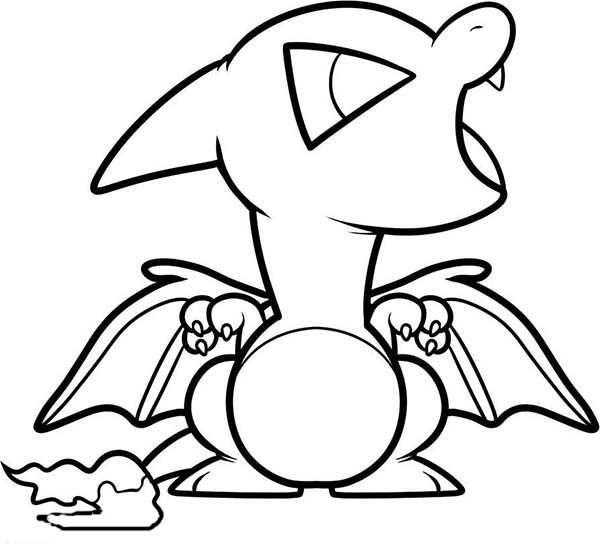 Chibi charizard picture coloring page