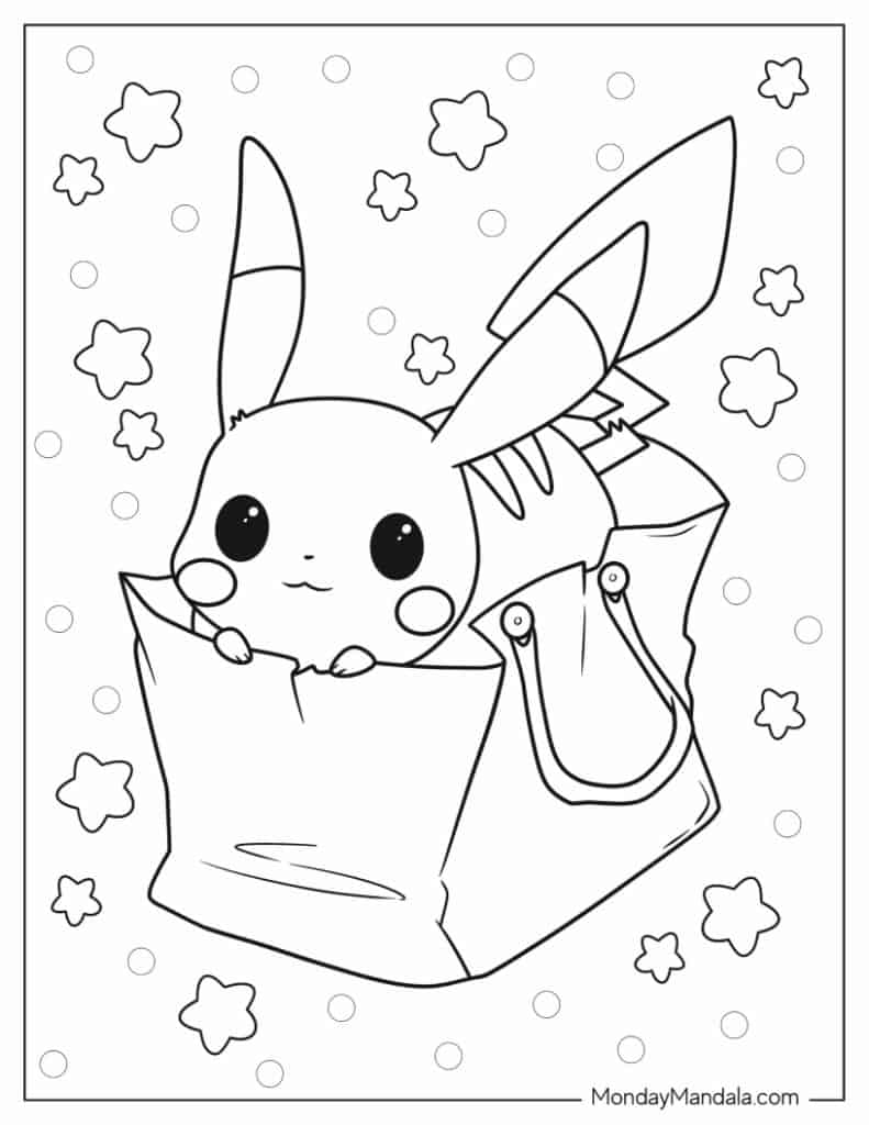 Pikachu coloring pages free pdf printables