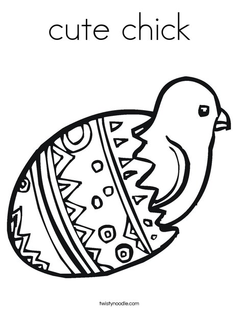 Cute chick coloring page